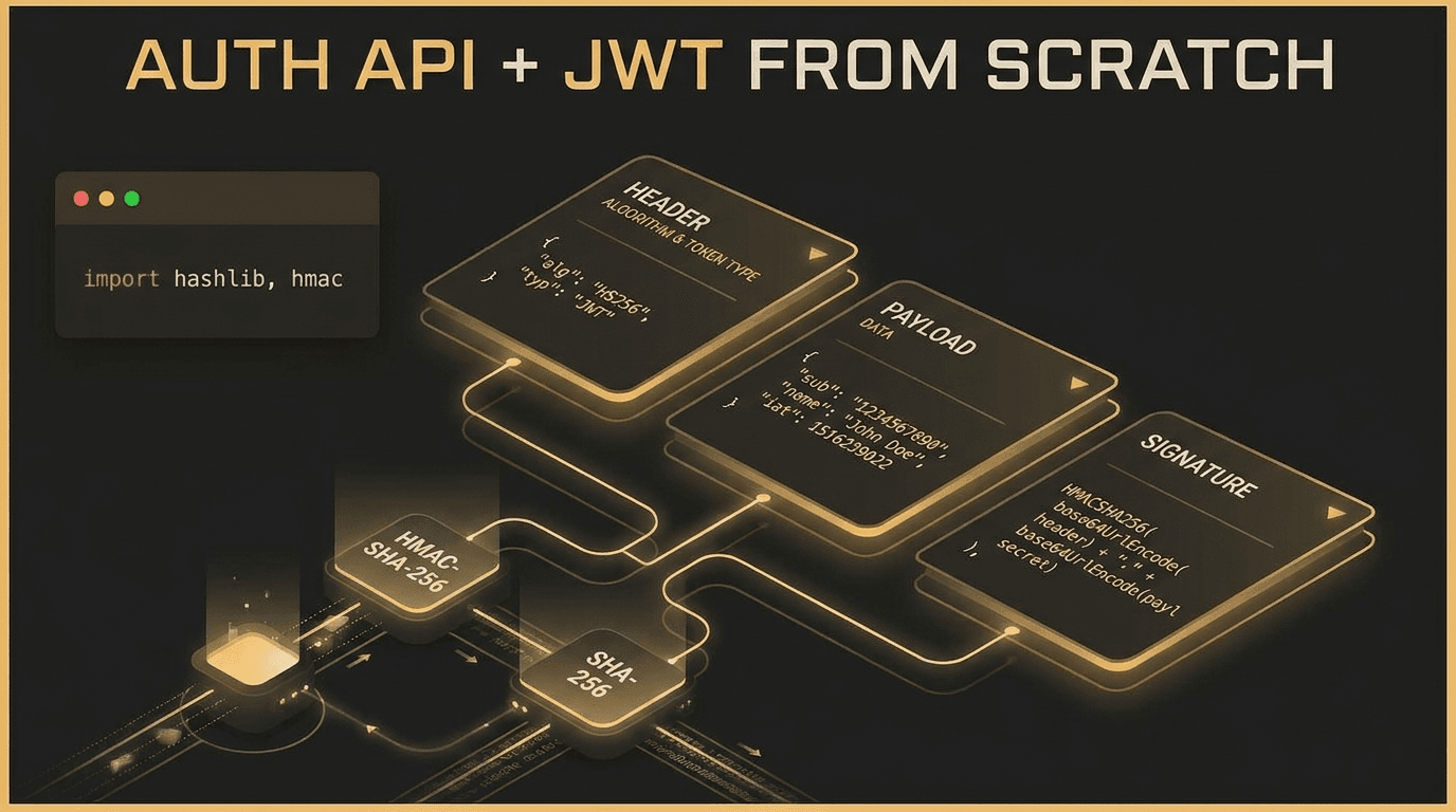 Auth API + JWT, from scratch, cover artwork